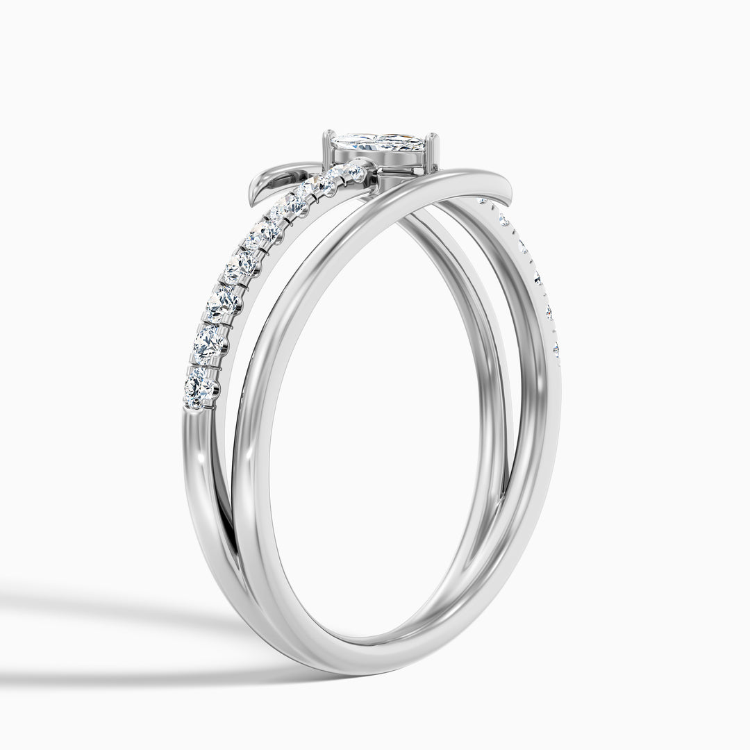 Nivara Marquise Cut Spiral Lab Grown Diamond Wedding Band