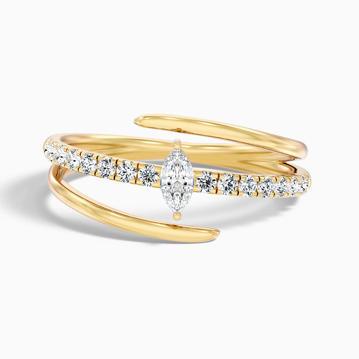 Nivara Marquise Cut Spiral Lab Grown Diamond Wedding Band