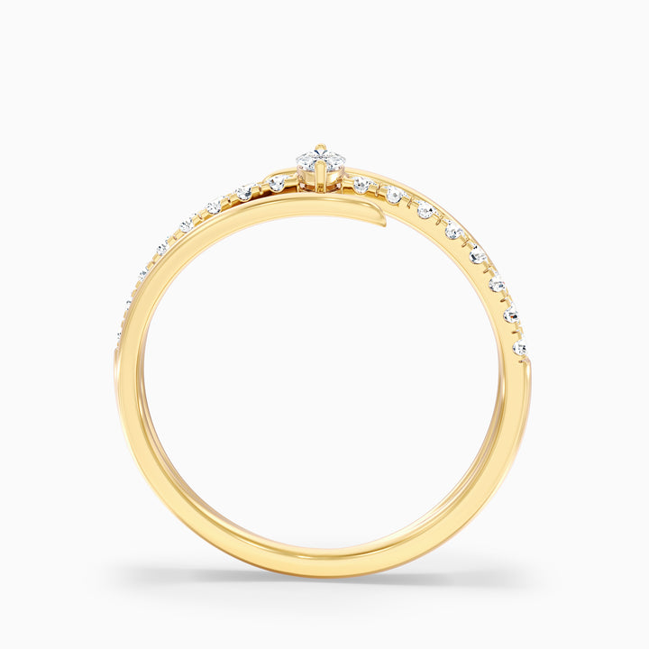 Nivara Marquise Cut Spiral Lab Grown Diamond Wedding Band