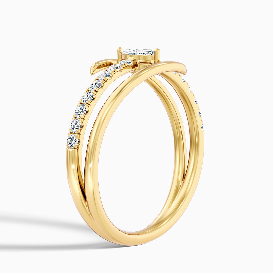 Nivara Marquise Cut Spiral Lab Grown Diamond Wedding Band