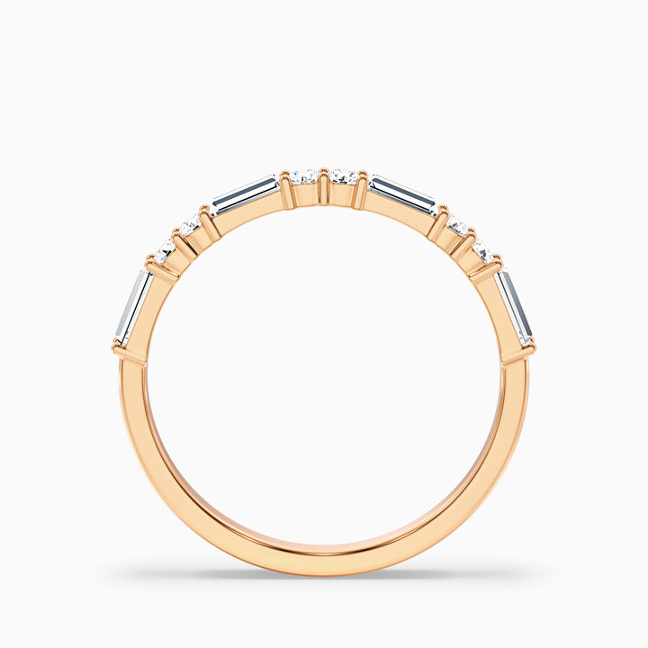 Isleen Baguette and Round Cut Half Eternity Lab Grown Diamond Wedding Band