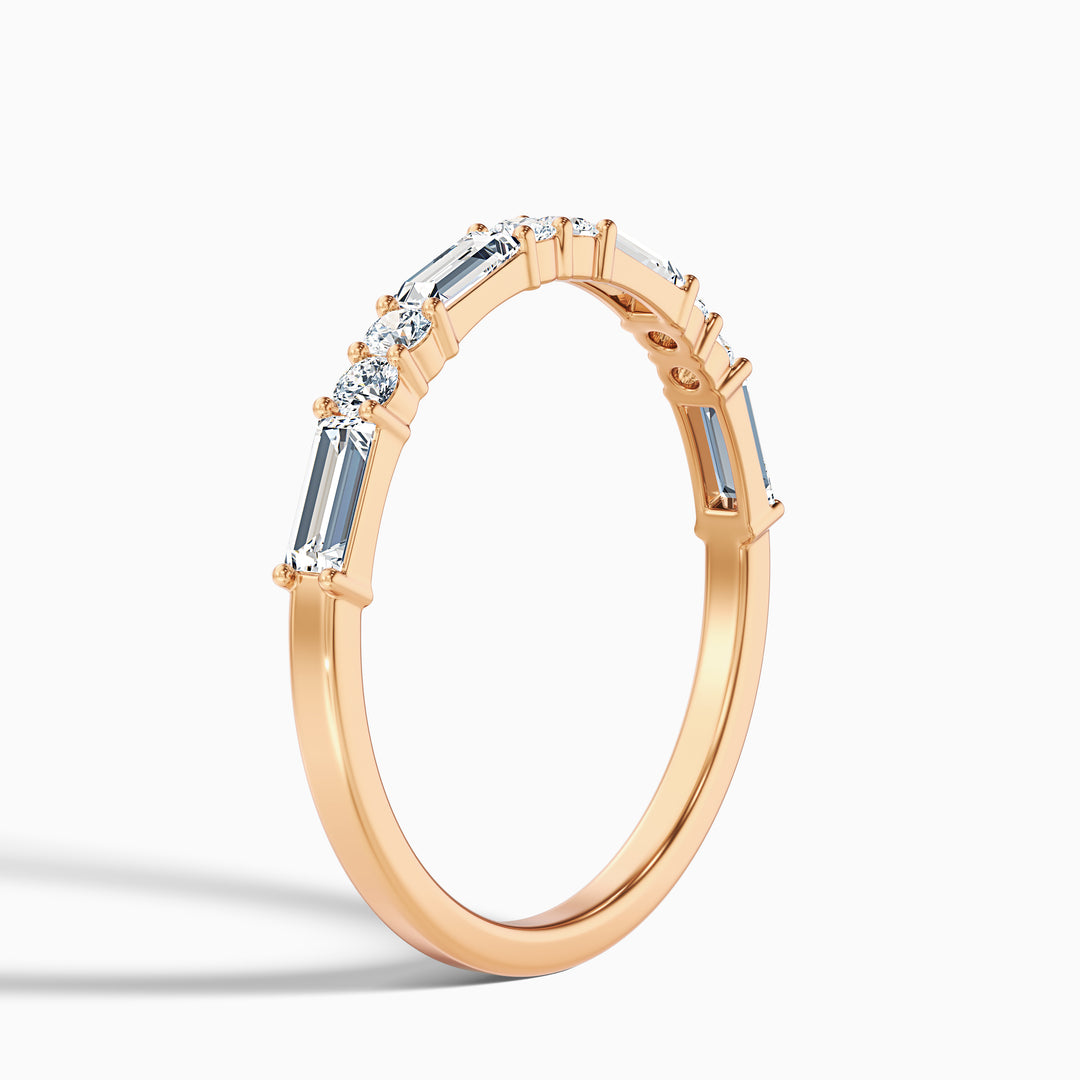 Isleen Baguette and Round Cut Half Eternity Lab Grown Diamond Wedding Band