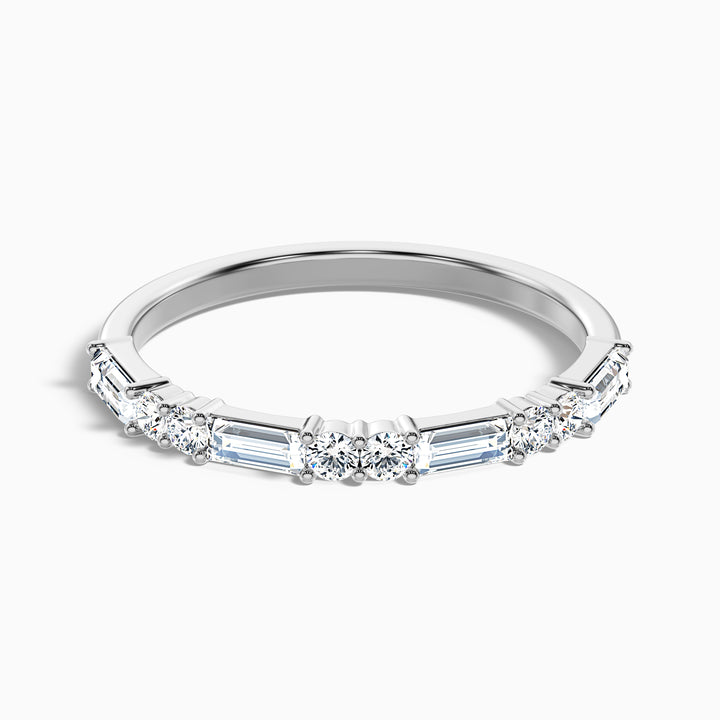Isleen Baguette and Round Cut Half Eternity Lab Grown Diamond Wedding Band