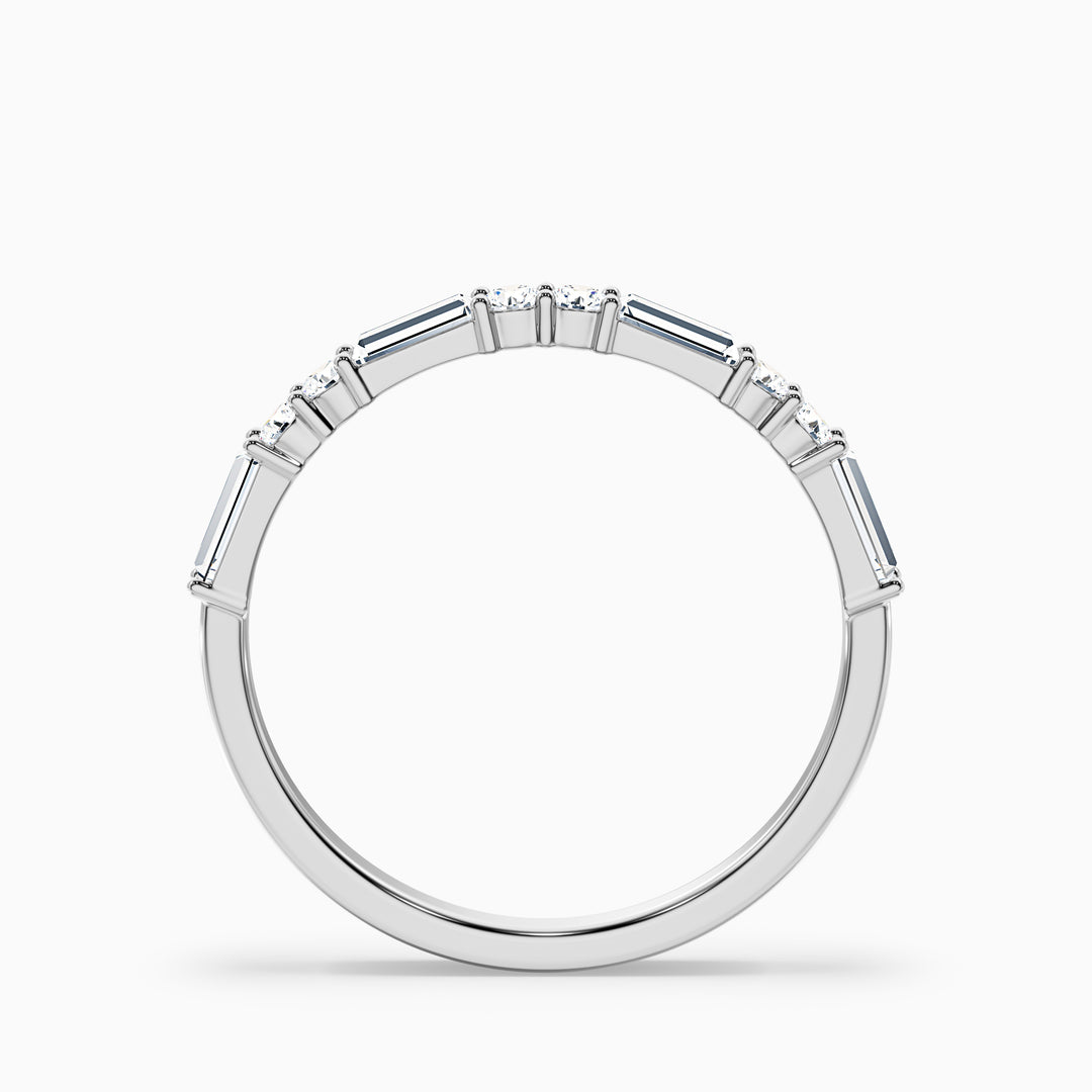 Isleen Baguette and Round Cut Half Eternity Lab Grown Diamond Wedding Band