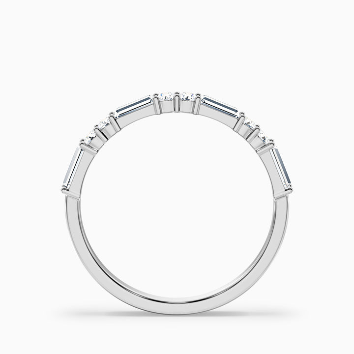 Isleen Baguette and Round Cut Half Eternity Lab Grown Diamond Wedding Band