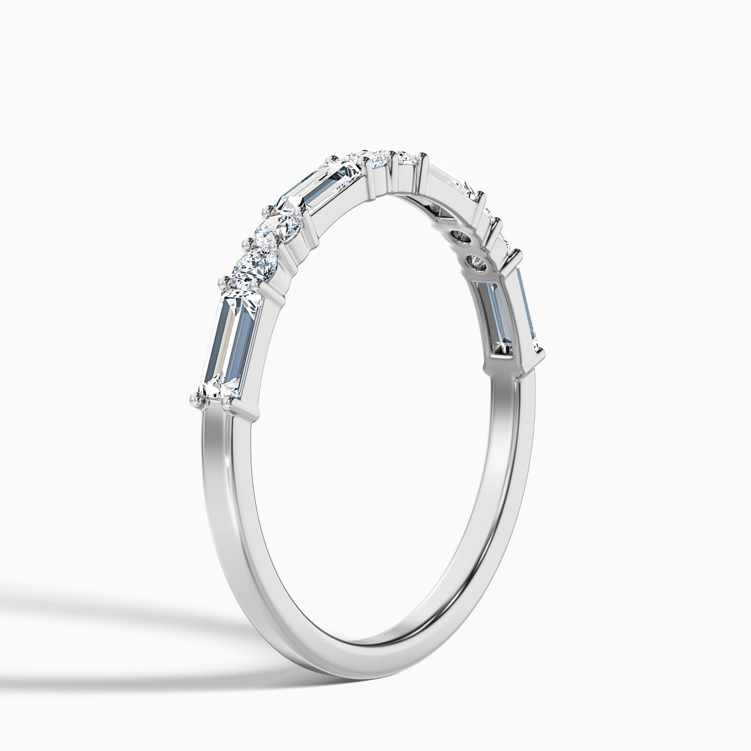 Isleen Baguette and Round Cut Half Eternity Lab Grown Diamond Wedding Band