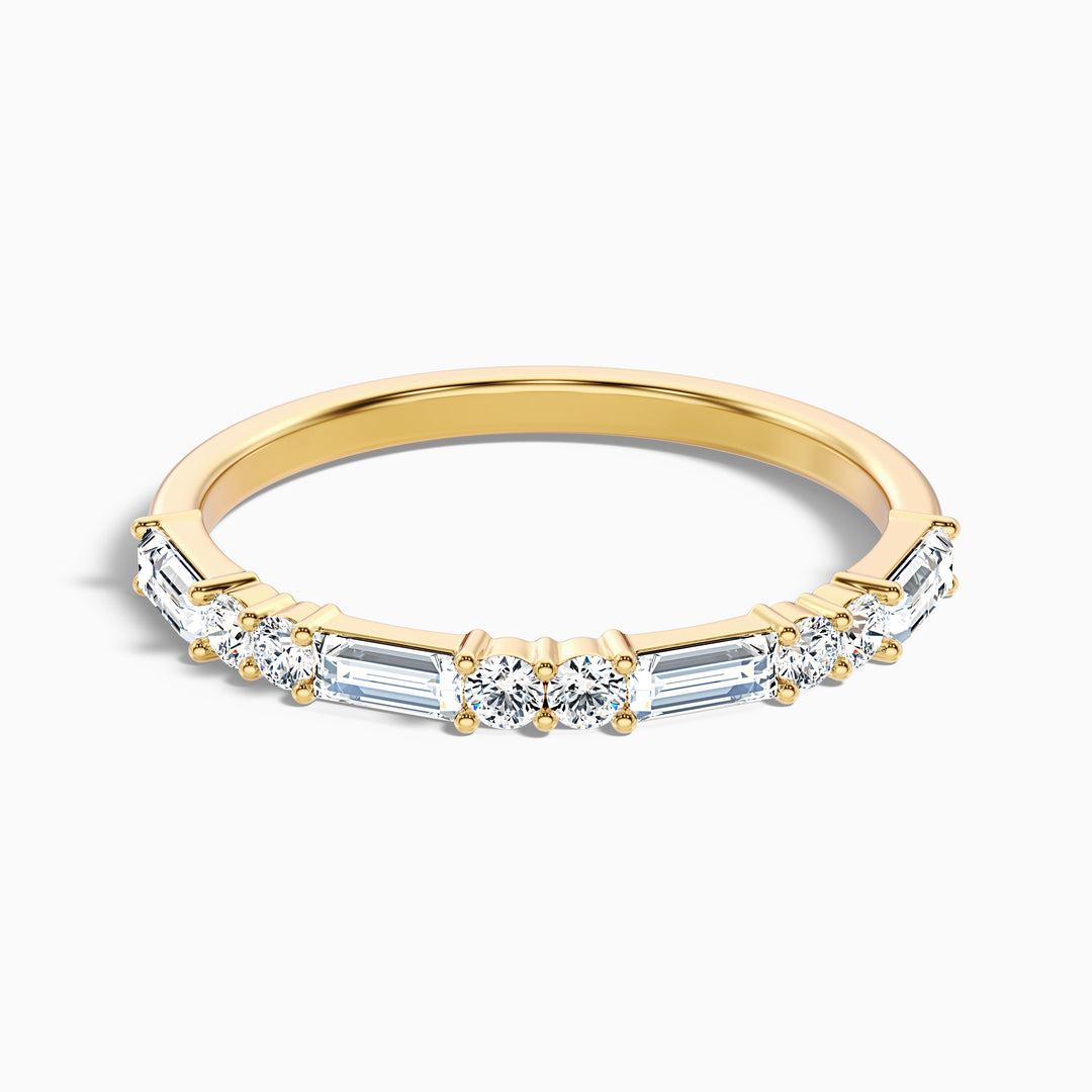 Isleen Baguette and Round Cut Half Eternity Lab Grown Diamond Wedding Band