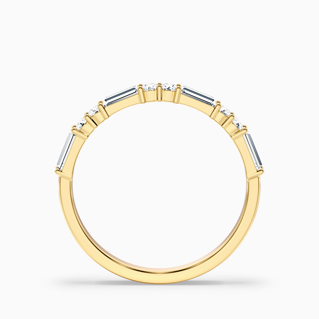 Isleen Baguette and Round Cut Half Eternity Lab Grown Diamond Wedding Band
