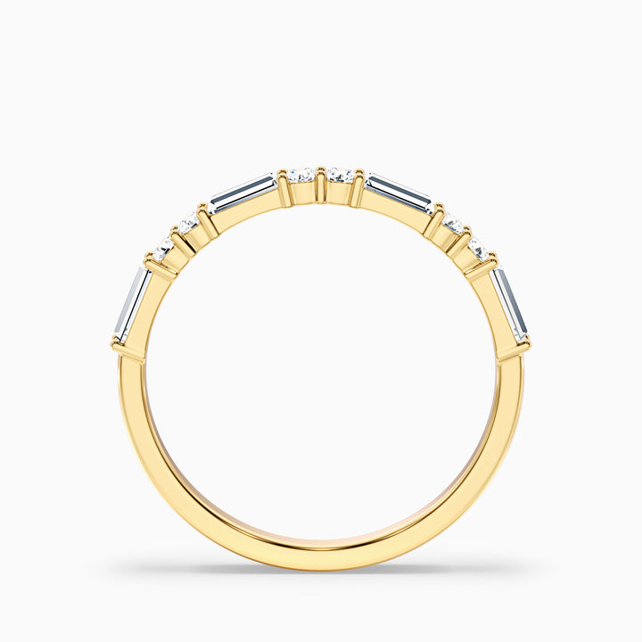 Isleen Baguette and Round Cut Half Eternity Lab Grown Diamond Wedding Band
