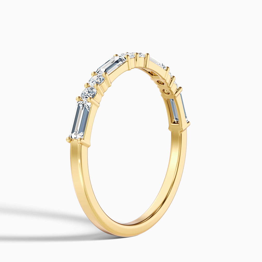 Isleen Baguette and Round Cut Half Eternity Lab Grown Diamond Wedding Band