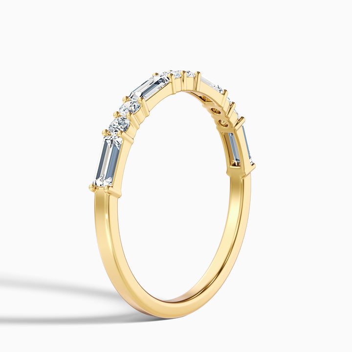 Isleen Baguette and Round Cut Half Eternity Lab Grown Diamond Wedding Band