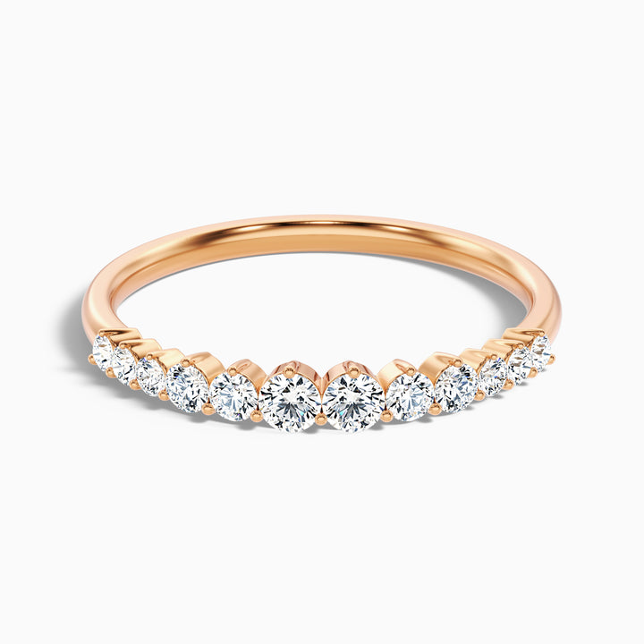 Ovidia Round Cut Half Eternity Lab Grown Diamond Stacking Wedding Band