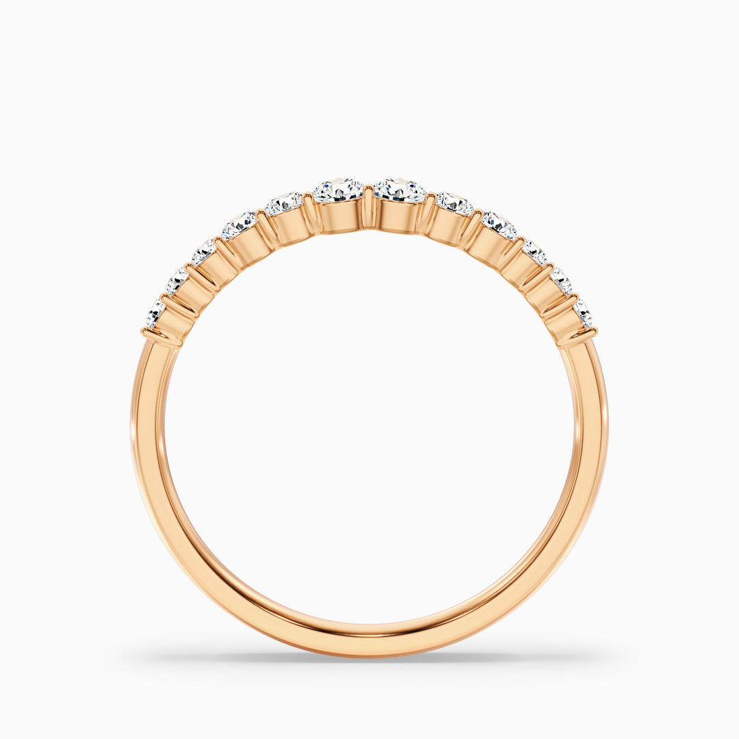 Ovidia Round Cut Half Eternity Lab Grown Diamond Stacking Wedding Band