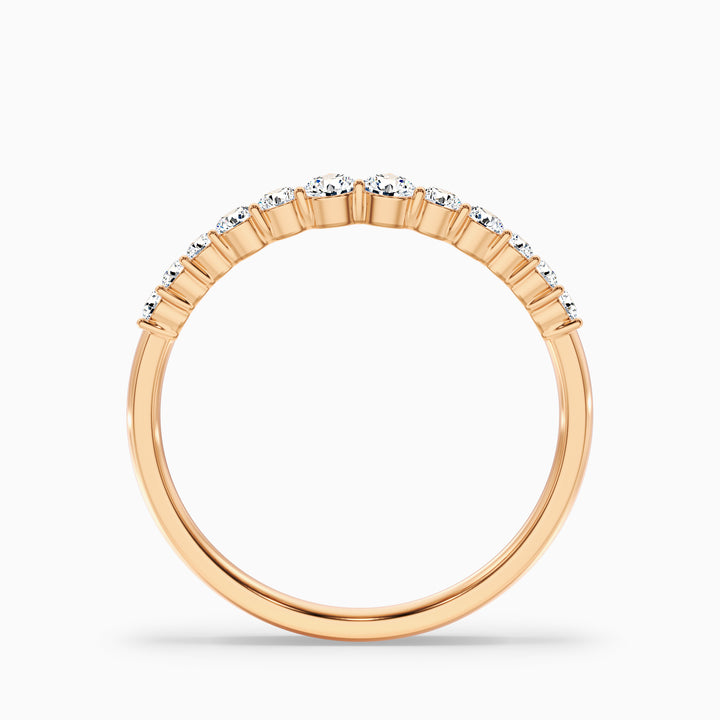 Ovidia Round Cut Half Eternity Lab Grown Diamond Stacking Wedding Band