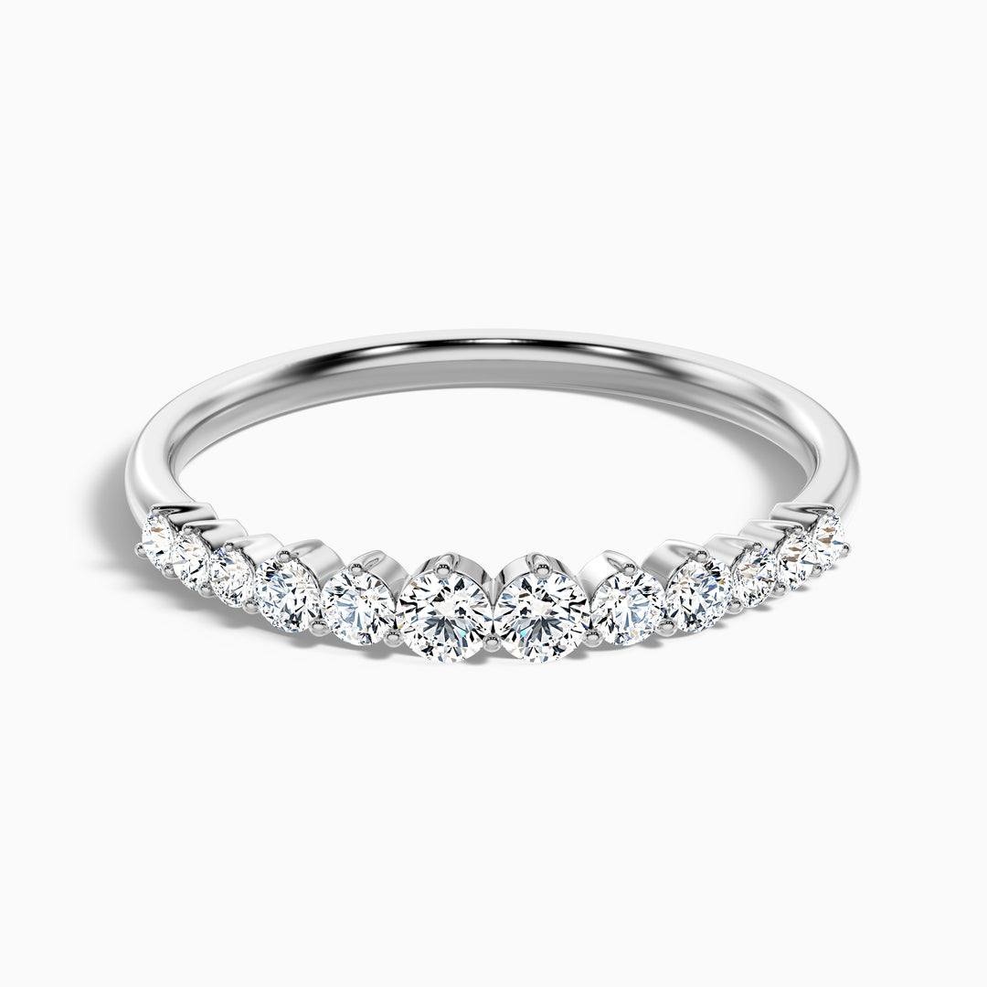 Ovidia Round Cut Half Eternity Lab Grown Diamond Stacking Wedding Band