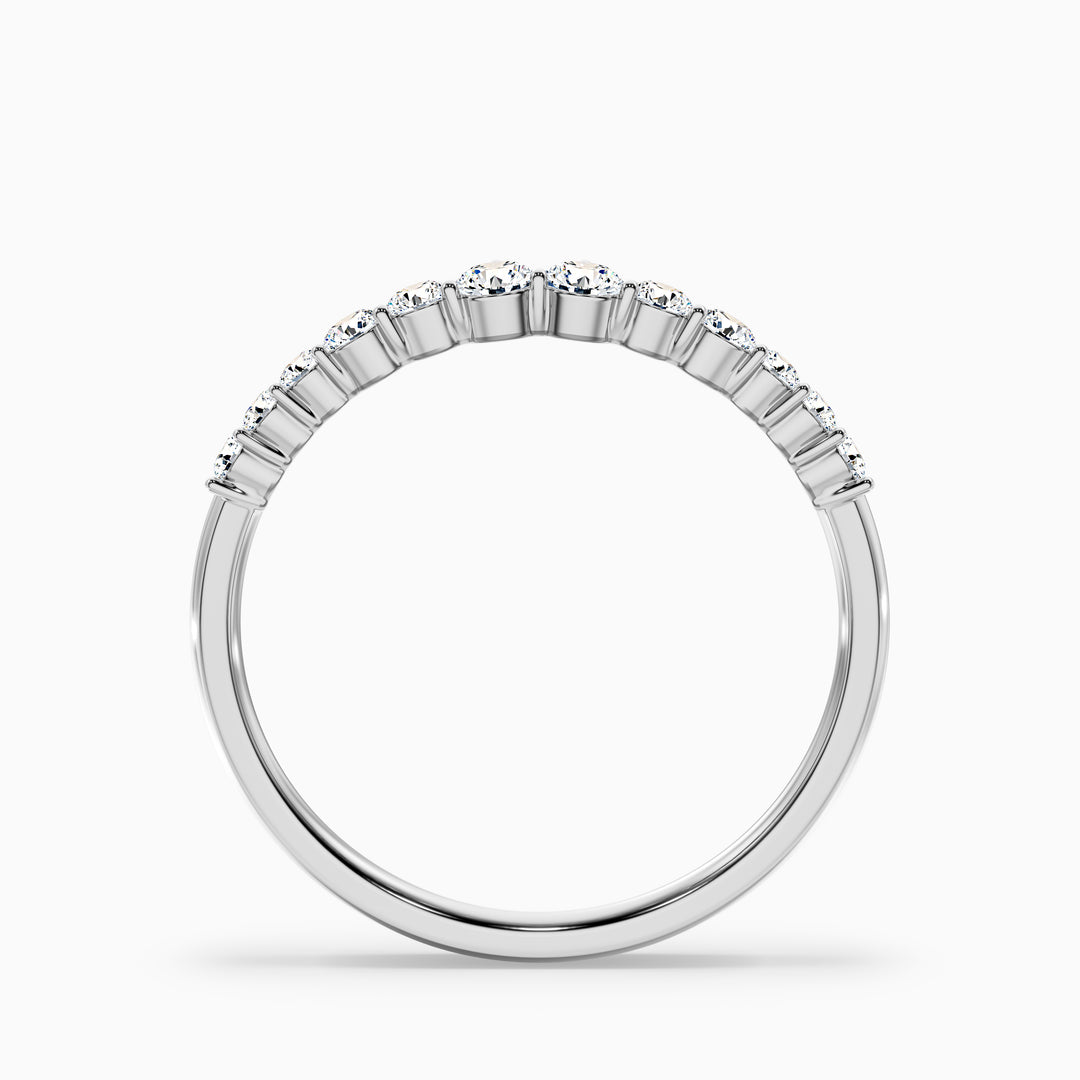 Ovidia Round Cut Half Eternity Lab Grown Diamond Stacking Wedding Band
