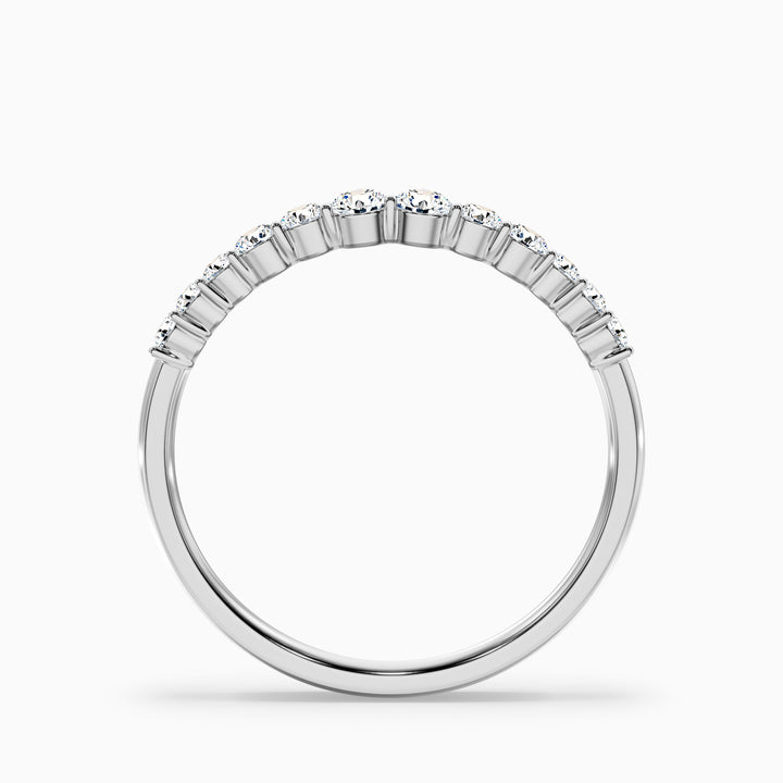 Ovidia Round Cut Half Eternity Lab Grown Diamond Stacking Wedding Band
