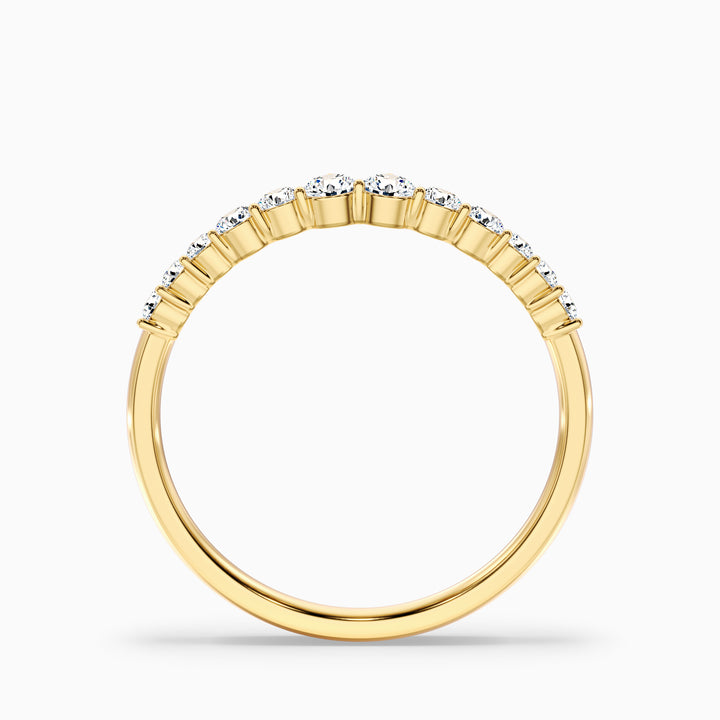 Ovidia Round Cut Half Eternity Lab Grown Diamond Stacking Wedding Band