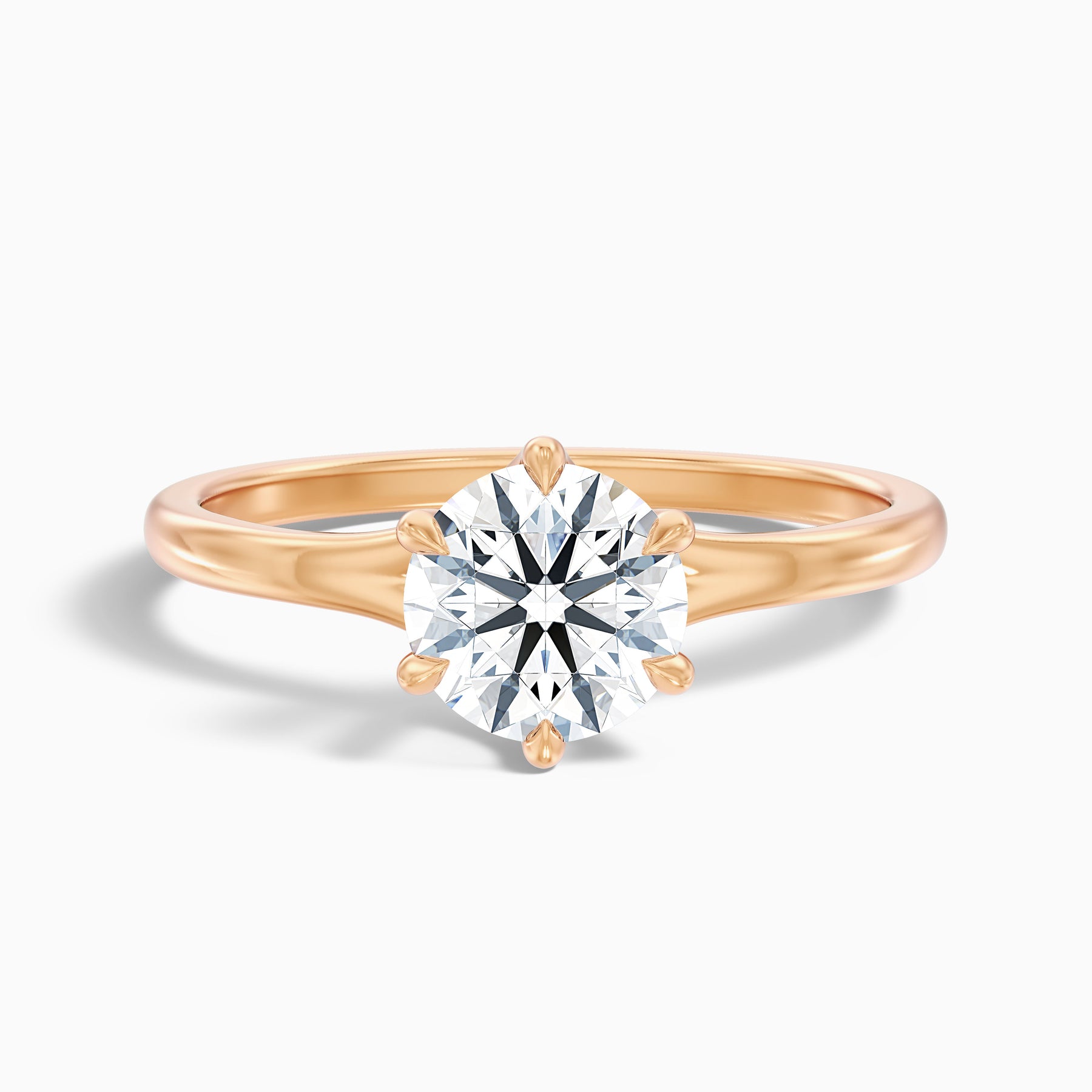 1 Carat Round Solitaire Pave Moissanite Engagement Ring