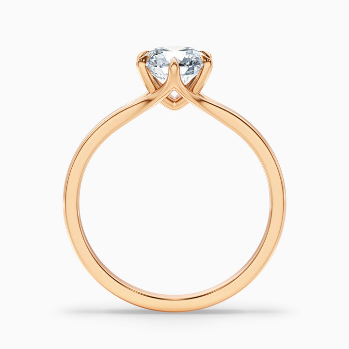 Gina 4.5 Carat Round Solitaire Lab Grown Engagement Ring in 10k Yellow Gold - Side View