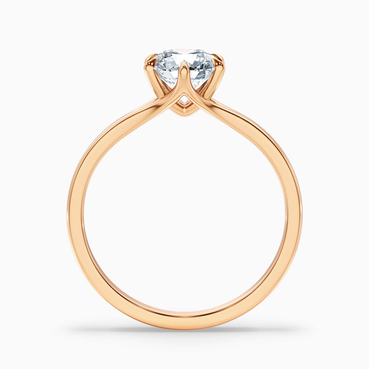 Gina 3.5 Carat Round Solitaire Lab Grown Engagement Ring in 10k Yellow Gold - Side View