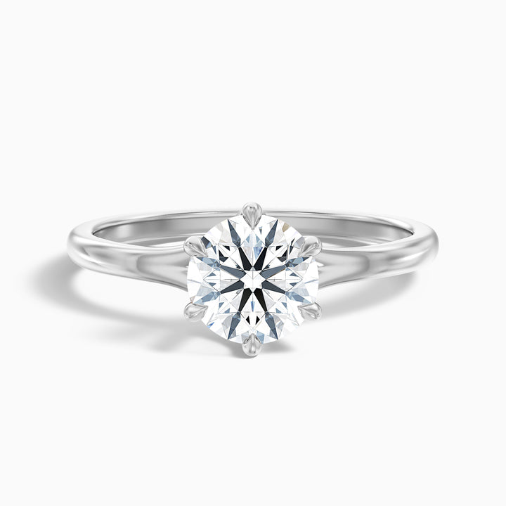 vani 9 carat round solitaire moissanite diamond ring in 925 sterling silver - Front View