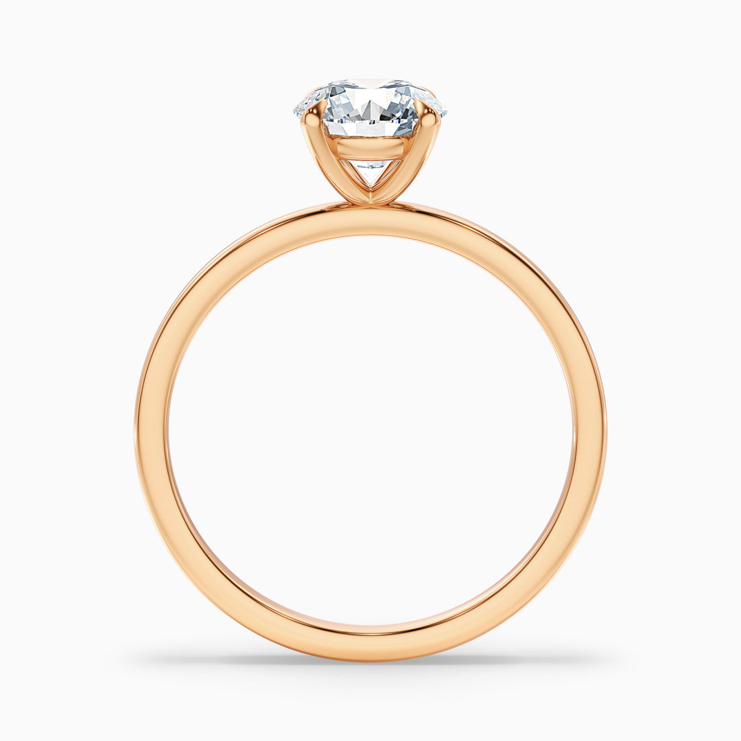 Grace 1 Carat Round Cut Solitaire Lab Grown Engagement Ring in 14k Rose Gold - Side View