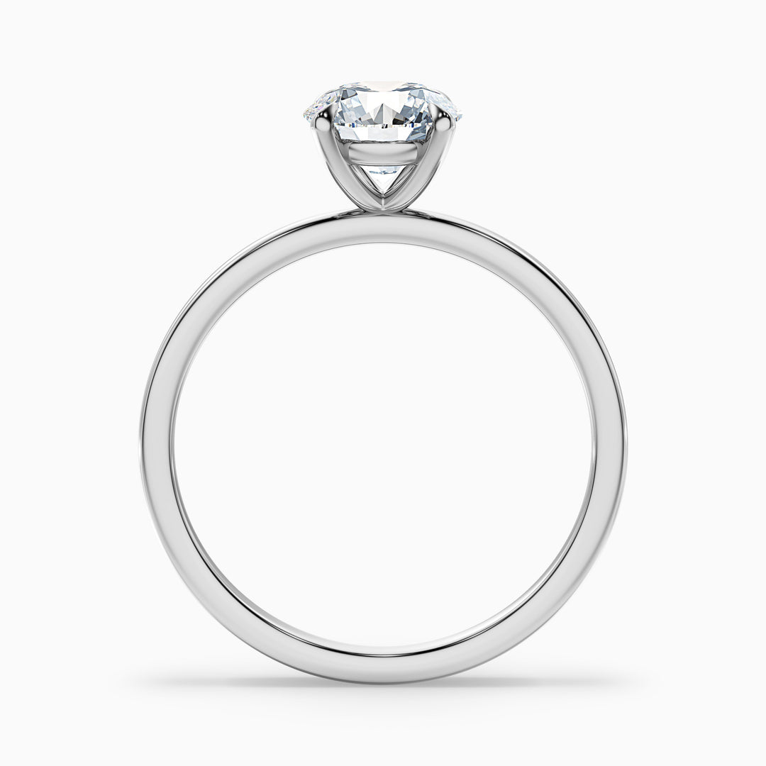 Grace 3.5 Carat Round Cut Solitaire Lab Grown Engagement Ring in Platinum - Side View