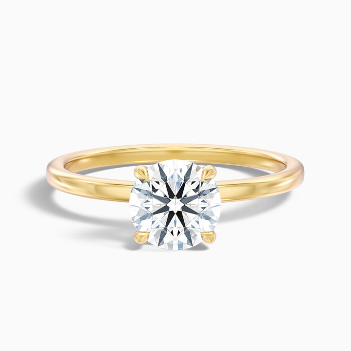 Grace 3.5 Carat Round Cut Solitaire Lab Grown Engagement Ring in Platinum - Front View