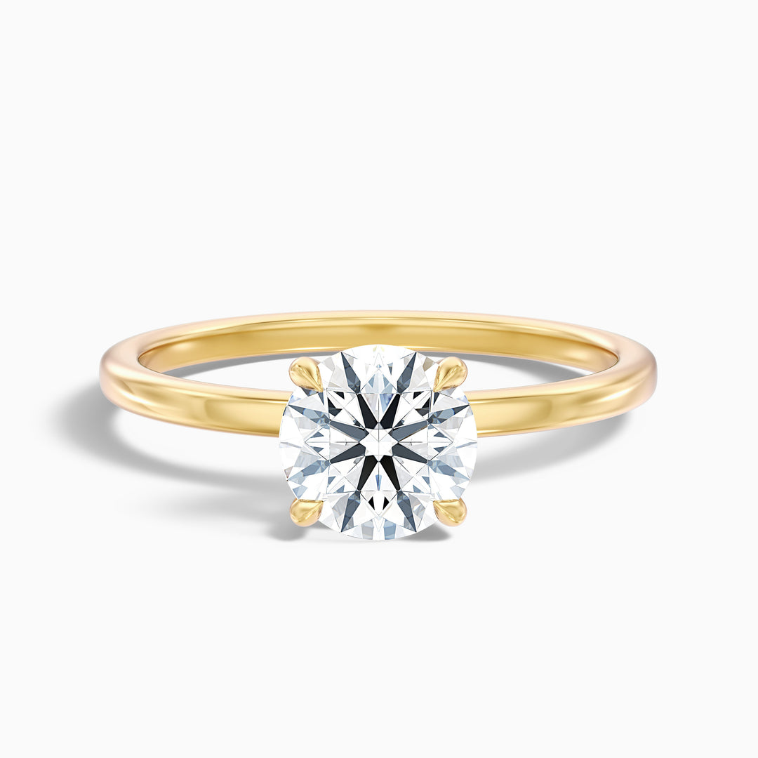 Jany 2.5 Carat Round Cut Solitaire Moissanite Diamond Ring - Front View