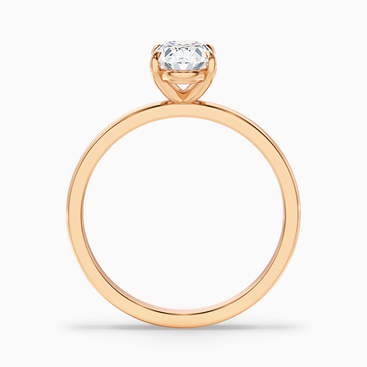 Hailey 2.5 Carat Oval Cut Solitaire Lab Grown Engagement Ring in 10k Yellow Gold - Side View