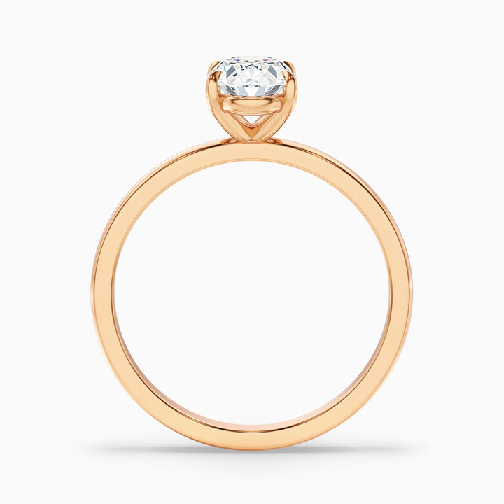 Hailey 3.5 Carat Oval Cut Solitaire Lab Grown Engagement Ring in Platinum - Side View