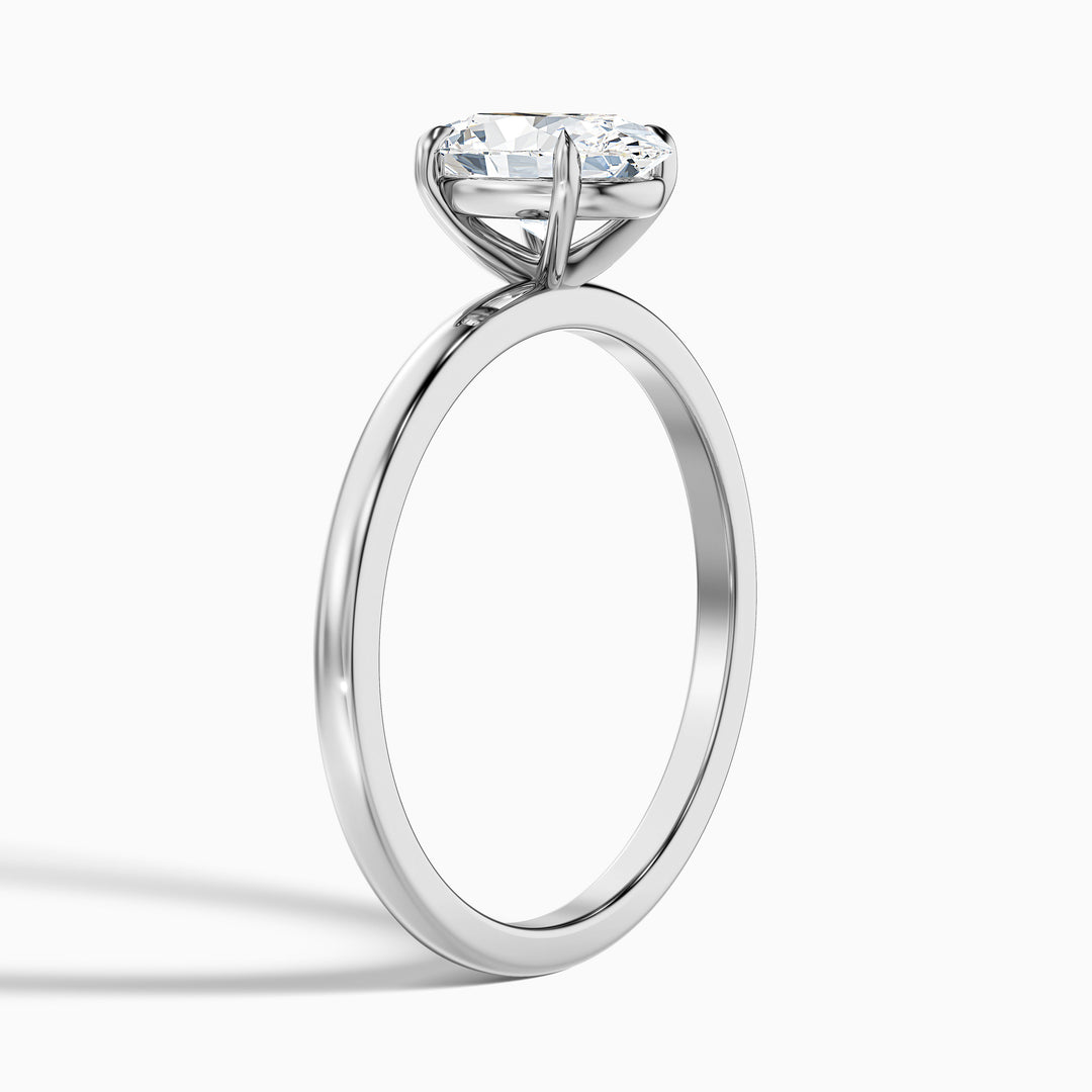 Hailey 5 Carat Oval Cut Solitaire Lab Grown Engagement Ring in 10k Yellow Gold - Detail View