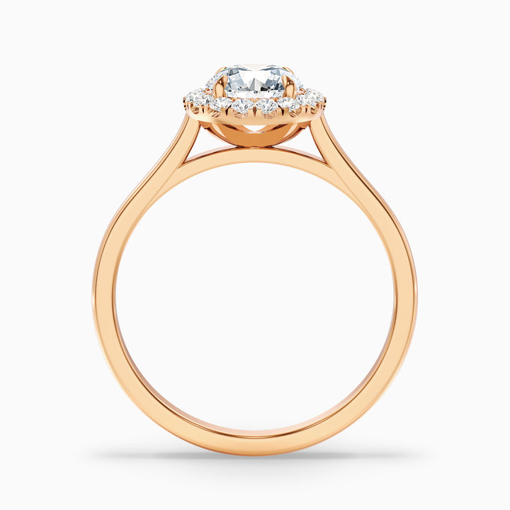 Helyn 2.5 Carat Round Halo Lab Grown Engagement Ring in 10k Rose Gold - Side View