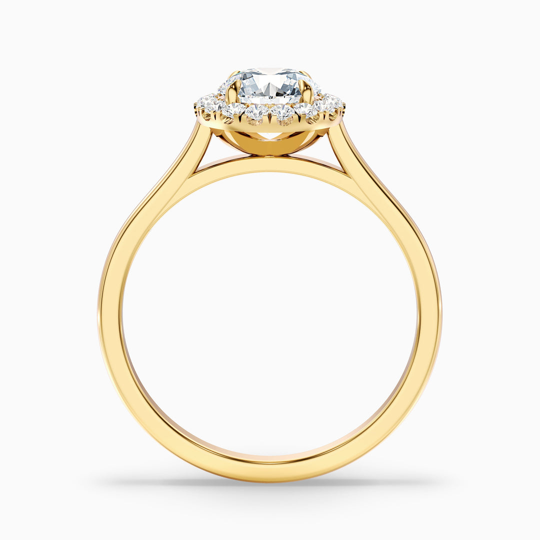 Helyn 2 Carat Round Halo Lab Grown Engagement Ring in Platinum - Side View