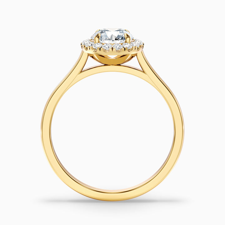 Helyn 2 Carat Round Halo Lab Grown Engagement Ring in Platinum - Side View