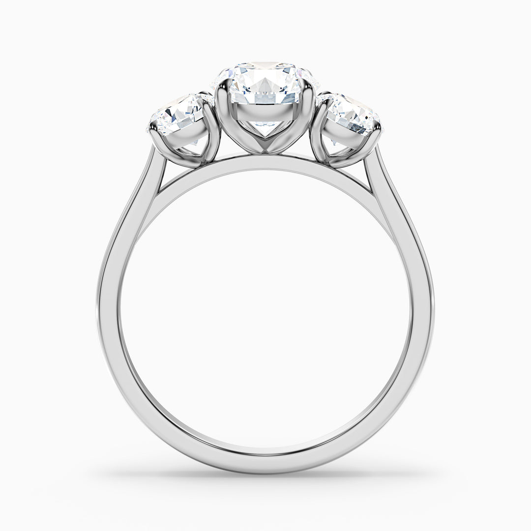 Ira 1 Carat Round Three Stone Lab Grown Engagement Ring in 10k Yellow Gold - Side View