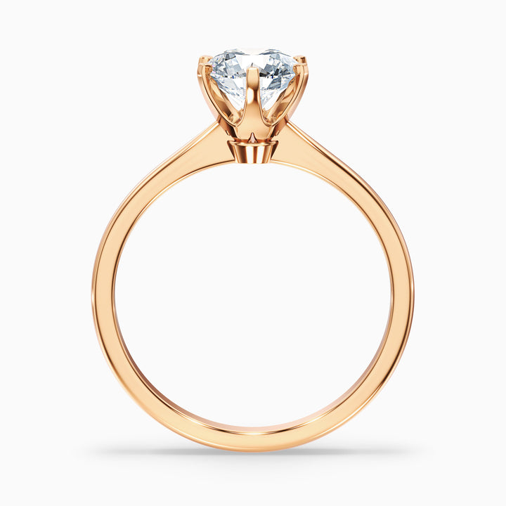 Emma 4 Carat Round Solitaire Lab Grown Engagement Ring in 10k Yellow Gold - Side View