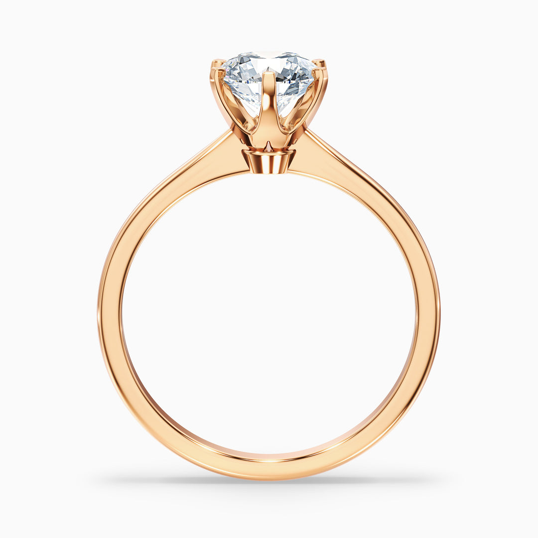 Emma 3.5 Carat Round Solitaire Lab Grown Engagement Ring in 10k Yellow Gold - Side View