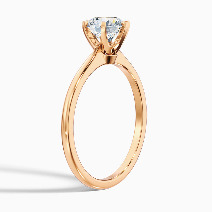 Emma 3.5 Carat Round Solitaire Lab Grown Engagement Ring in 10k Yellow Gold - Detail View