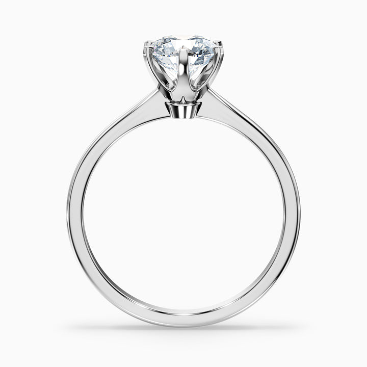 Emma 3 Carat Round Solitaire Lab Grown Engagement Ring in 10k White Gold - Side View