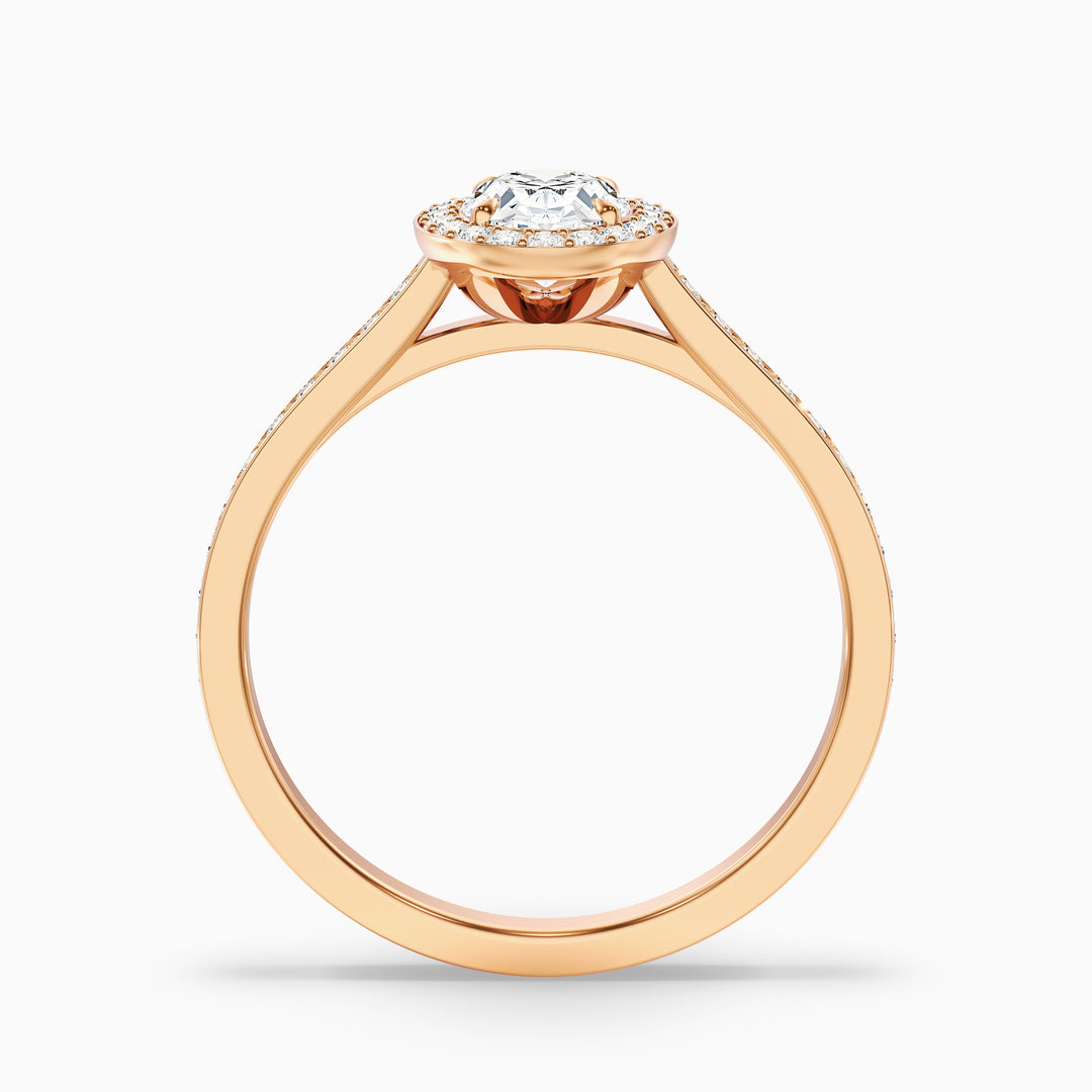 Erin 5 Carat Oval Halo Pave Lab Grown Engagement Ring in Platinum - Side View
