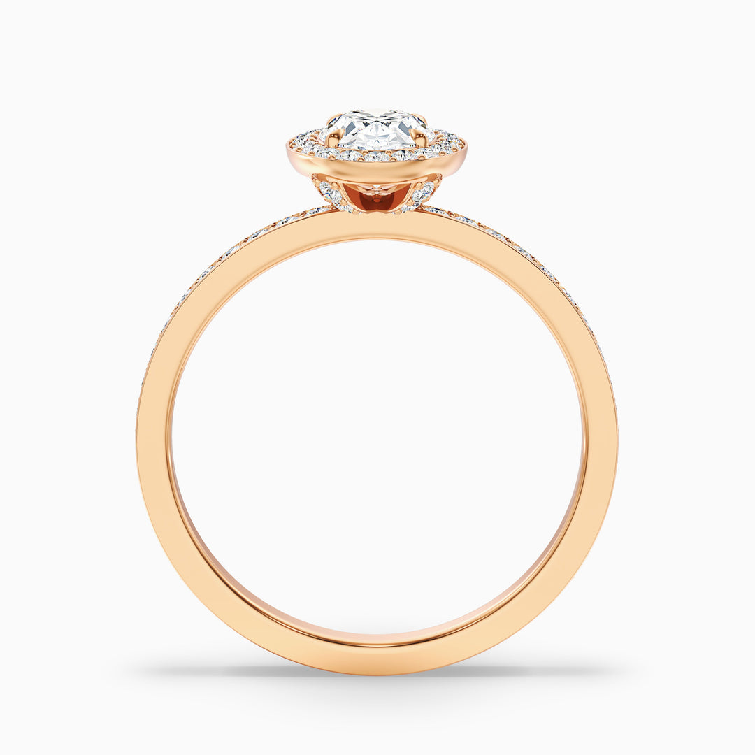 Eden 4.5 Carat Oval Halo Pave Lab Grown Engagement Ring in 14k Rose Gold - Side View