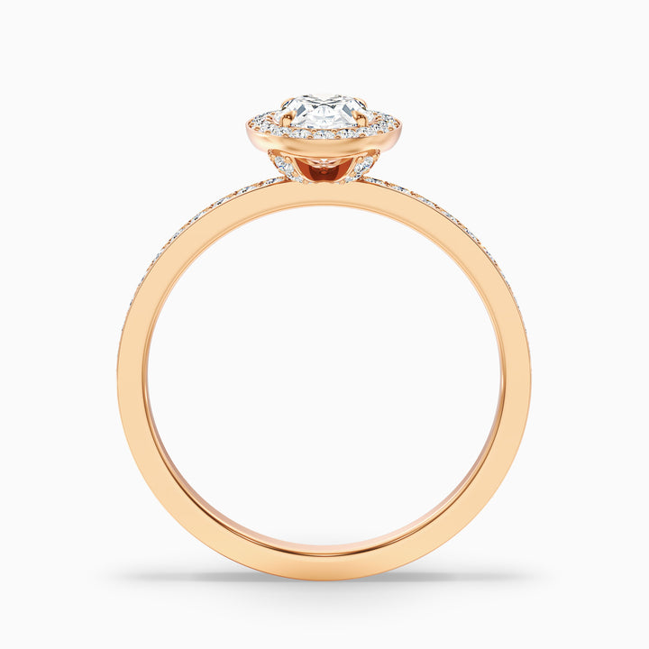 Eden 1.5 Carat Oval Halo Pave Lab Grown Engagement Ring in 14k Rose Gold - Side View