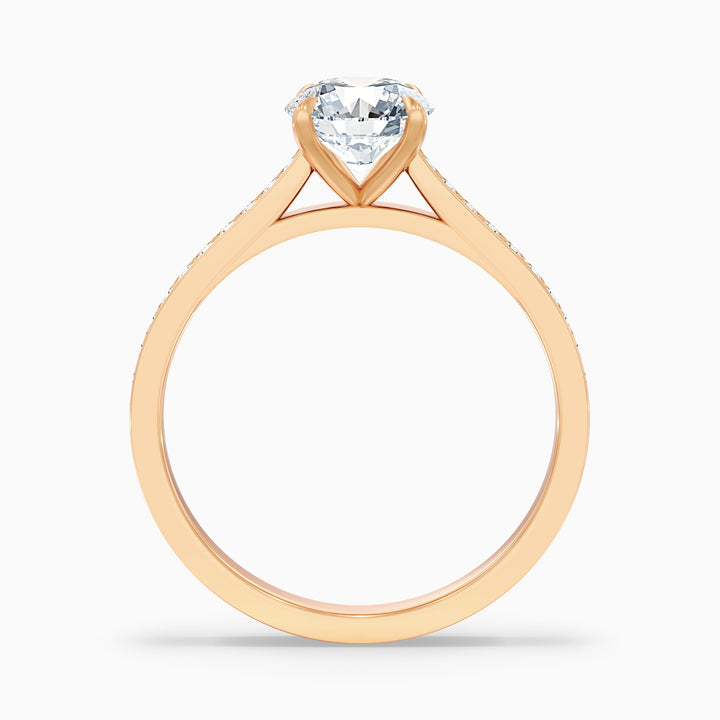 Betti 5.5 Carat Round Side Stone Pave Moissanite Diamond Ring - Side View