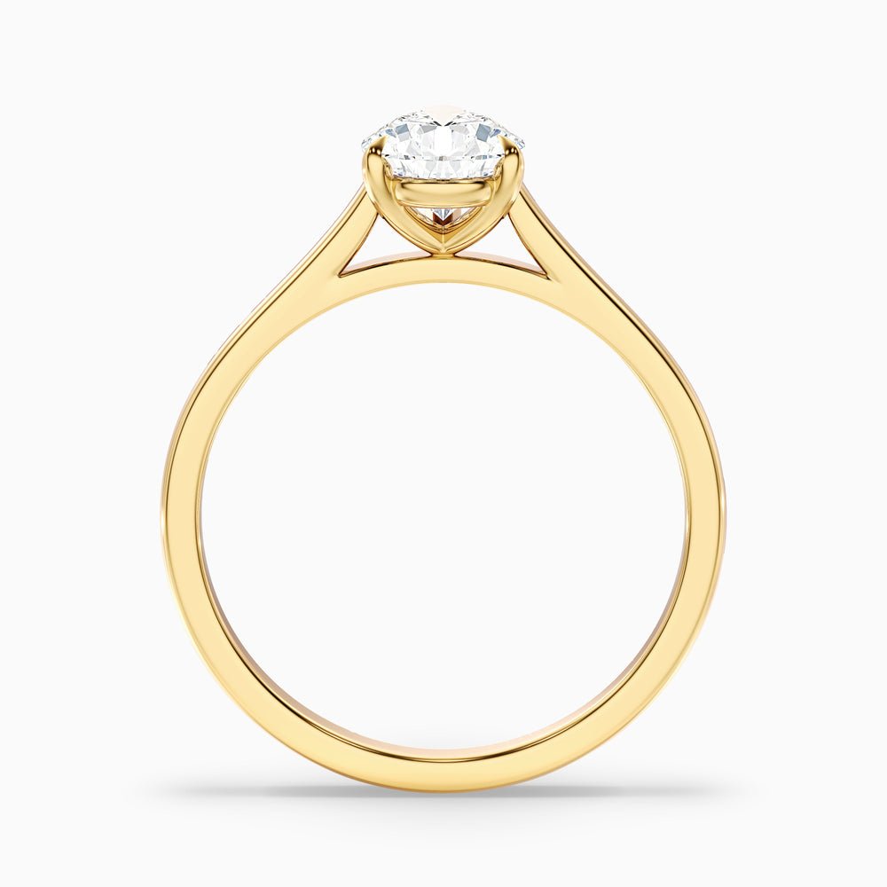 Cherri 4 Carat Pear Shaped Solitaire Lab Grown Engagement Ring in 18k Yellow Gold - Side View