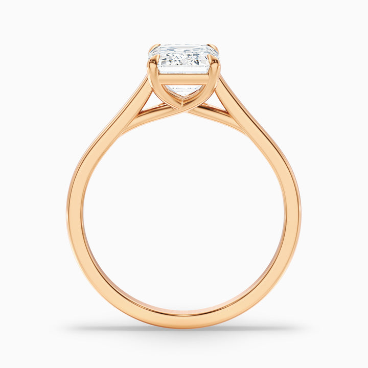 Hana 2.5 Carat Emerald Cut Solitaire Lab Grown Diamond Ring in Platinum - Side View