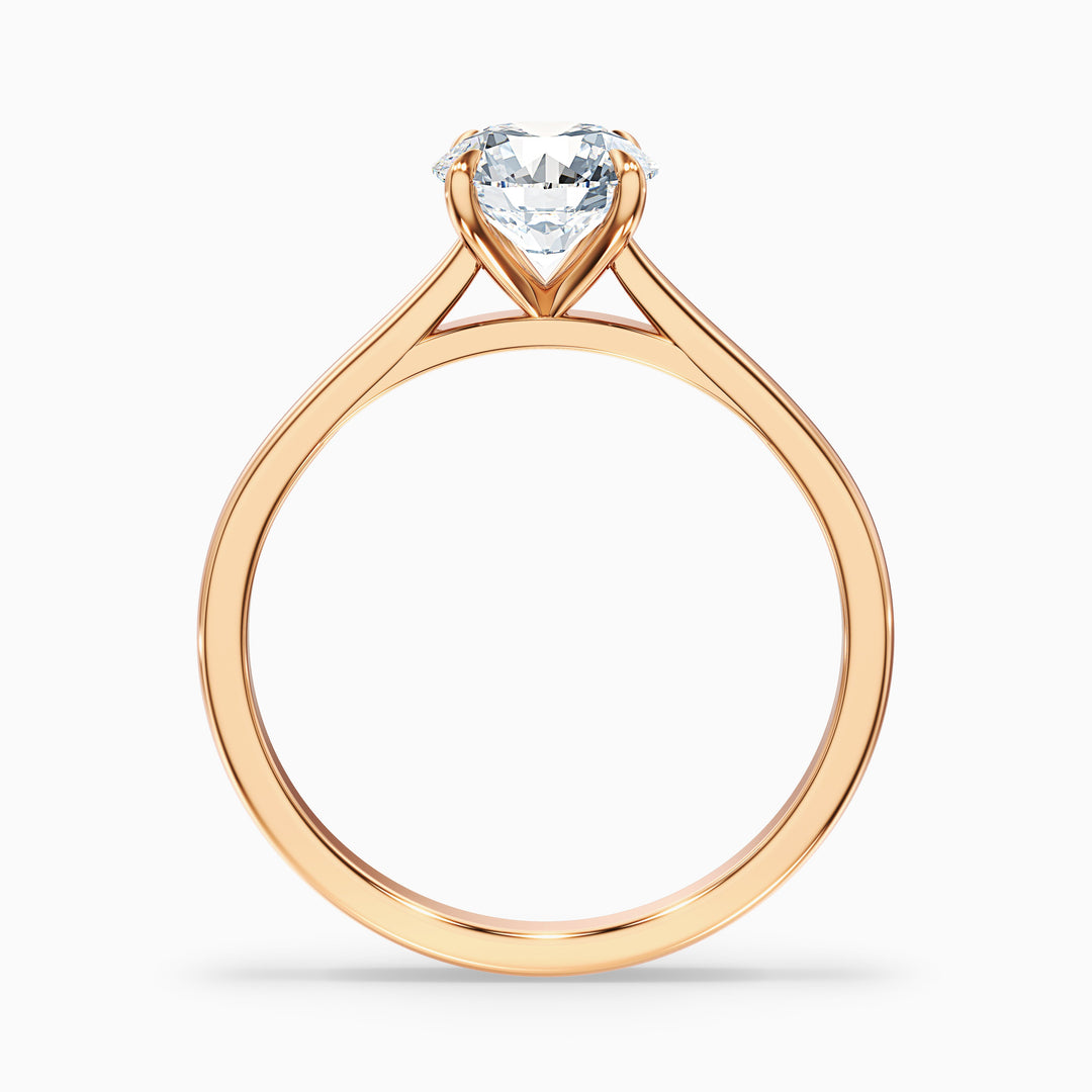 Iris 4.5 Carat Round Solitaire Lab Grown Diamond Ring in 18k Rose Gold - Side View