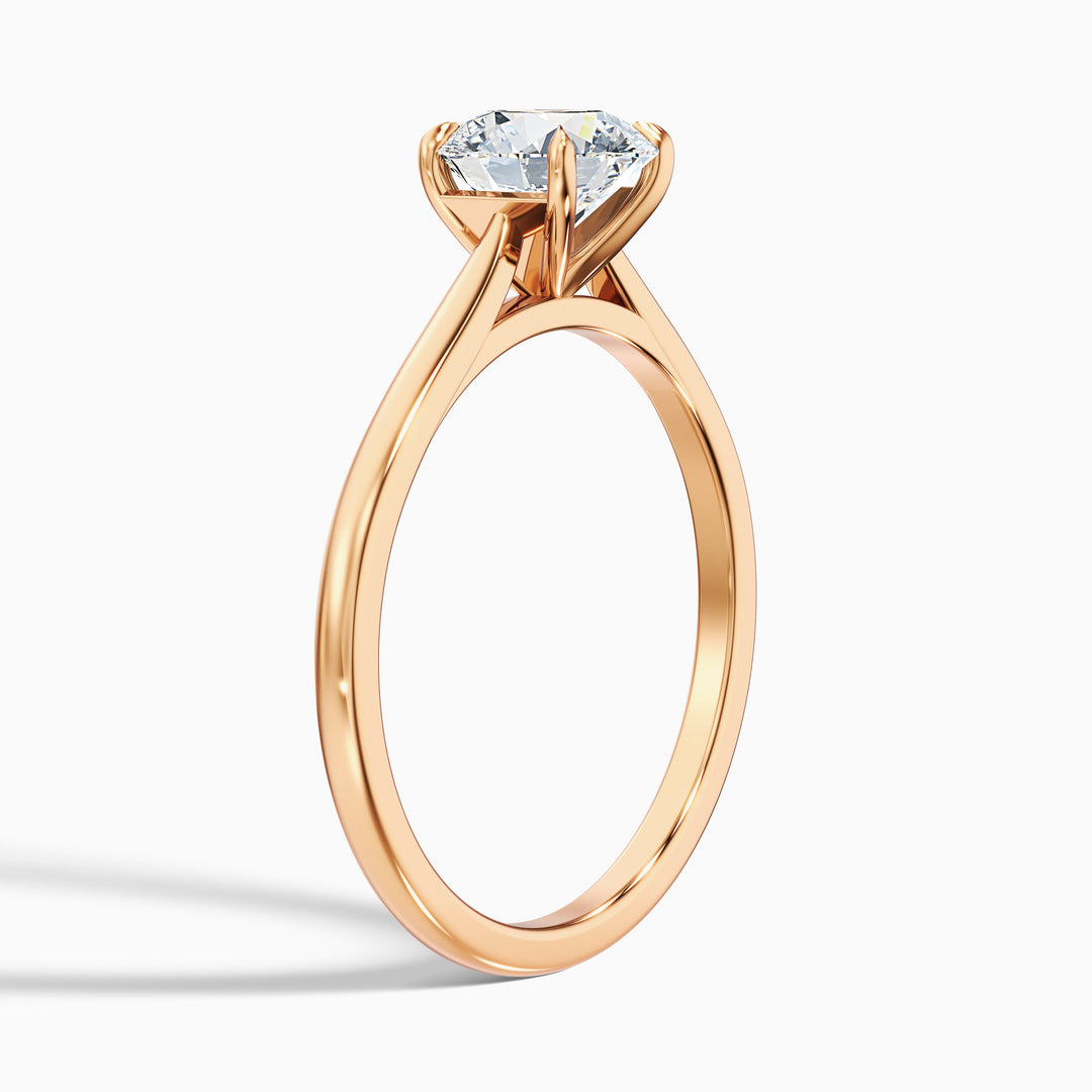 Iris 5 Carat Round Solitaire Lab Grown Diamond Ring in 10k Rose Gold - Detail View