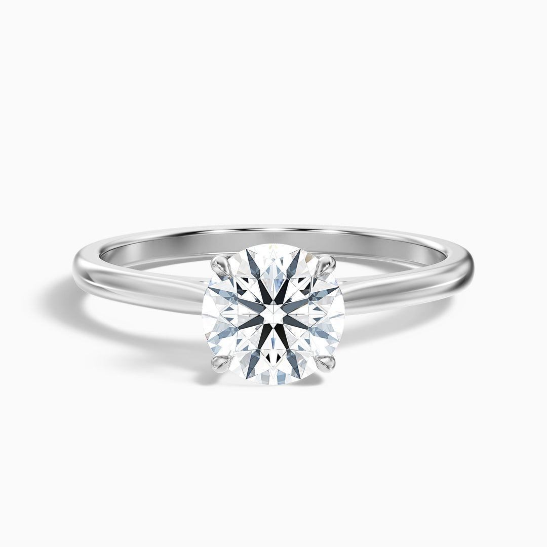 Iara 3.5 Carat Round Solitaire Moissanite Engagement Ring - Front View